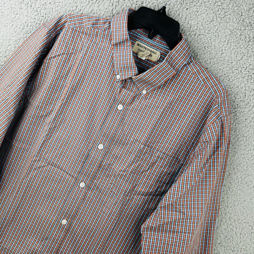 Duluth Trading Work Shirt XL Slim Check Wrinkle Fighter Pencil Sleeve